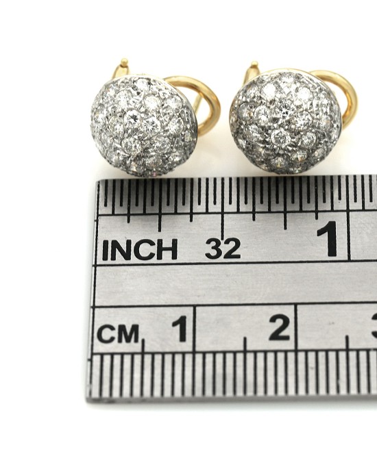 Diamond Pave Small Dome Earrings
